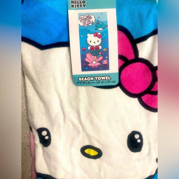 NWT MERMAID HELLO KITTY w/ NARWHAL BEACH TOWEL🧜‍♀️🐈‍⬛💕💖 - Picture 3 of 8